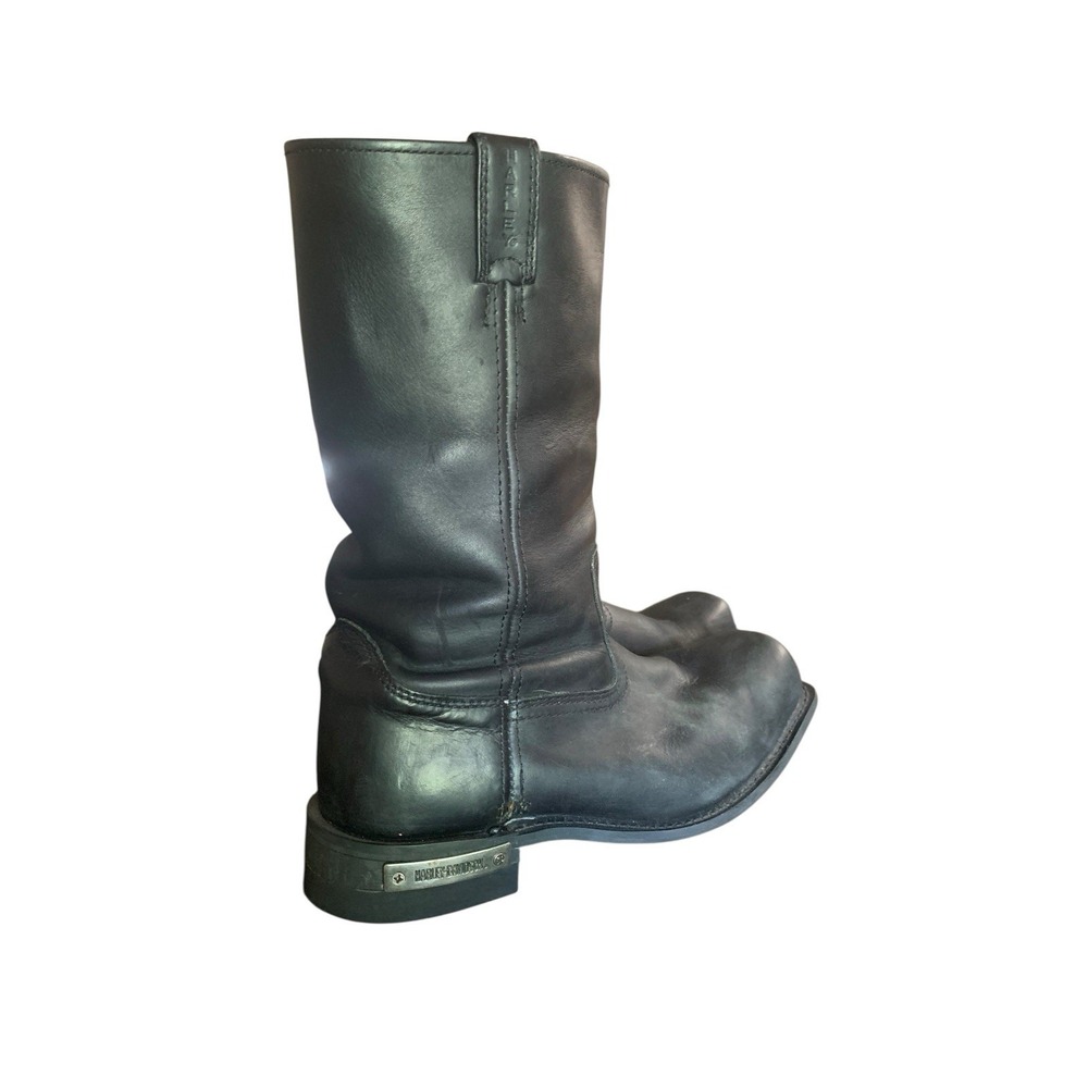 Harley Davidson 91345 Leather Biker Motorcycle Boots Mens 11.5 Black Square Toe